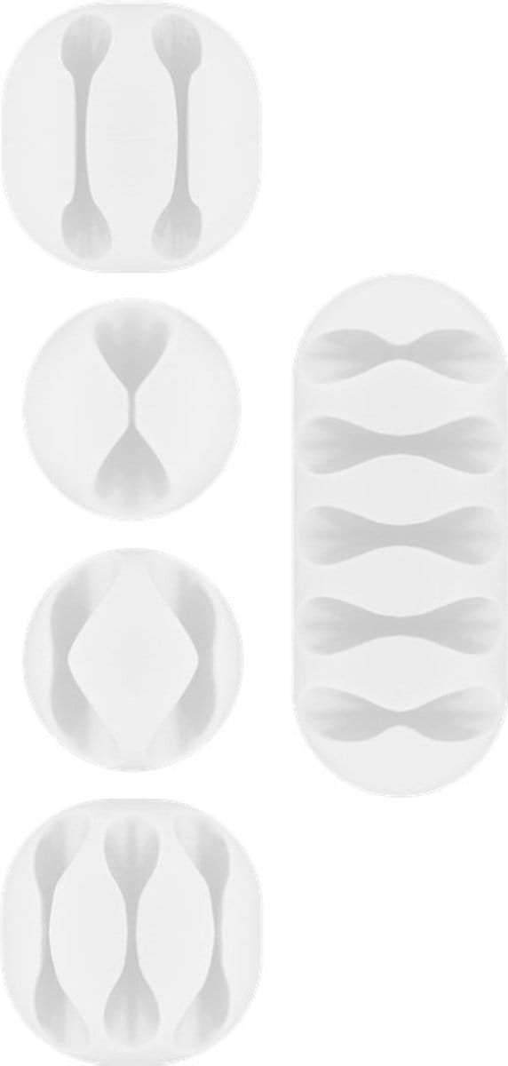 Goobay zelfklevende kabelhouders set | 5 stuks | wit