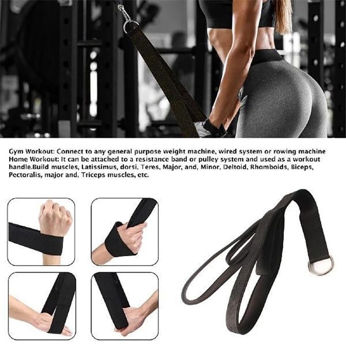Fitness Triceps Touw Pull Down Workout Kabelbevestiging Kracht Gewichtheffen Bodybuilding Krachttraining Kabelbevestiging black