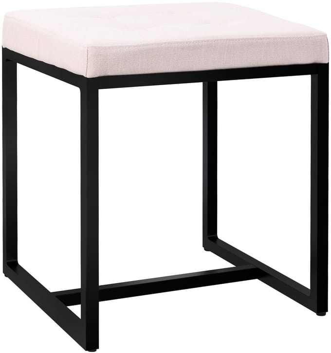 CLP Barci kruk met bekleding en zwart ijzeren frame Stof/creme