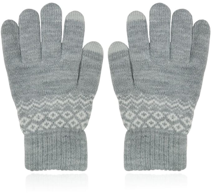 LGT JWLS Winterse Dameshandschoenen - Grijs Wit