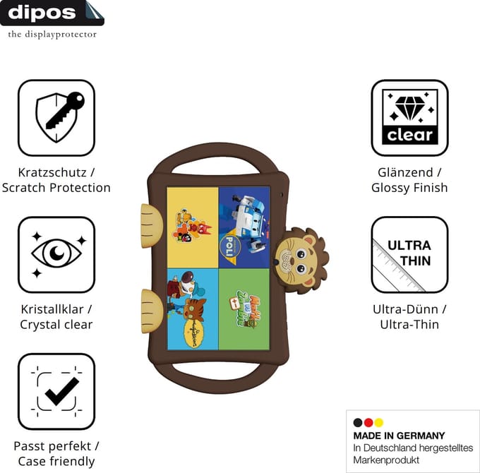 dipos – 2x Beschermfolie geschikt voor Logicom Logikids Star | Krasbestendige & heldere Screenprotector Ultra-Thin