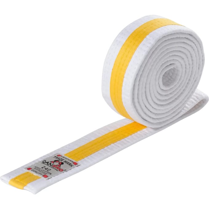 Wit/geel/witte budo-riem Danrho