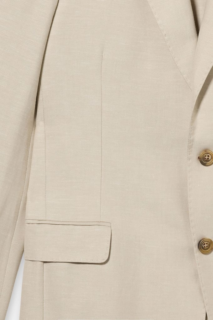 Brooks Brothers Jacket Regular Lining Linen Natural Größe: 52 | Blazer Outlet | Herren | Weiß