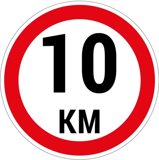 10 km bord | gecoat dibond materiaal | 10 cm