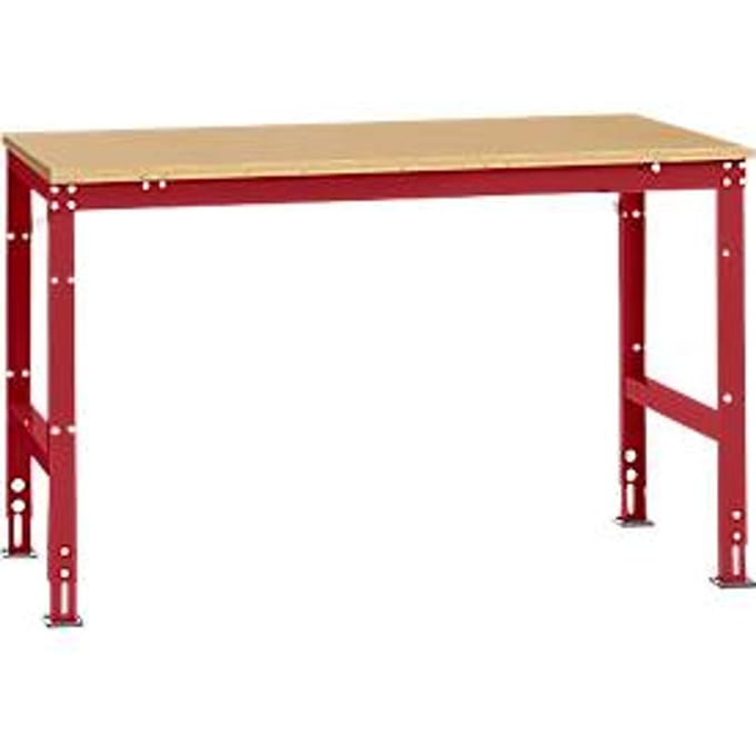 Manuflex werktafel UNIVERSAL Standaard, 1500 x 1000 mm, multiplex natuur, robijnrood