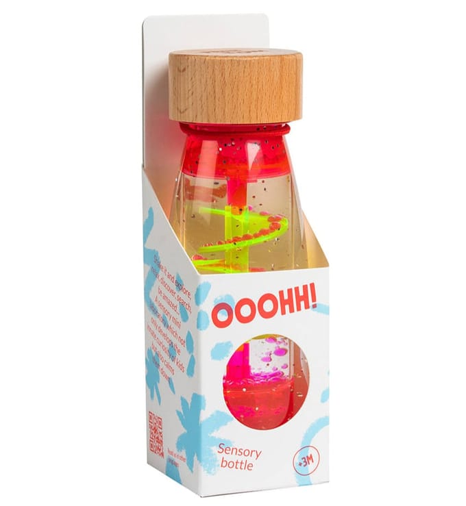 Petit Boum - Babyspeelgoed sensorische fles met geluid - Roze