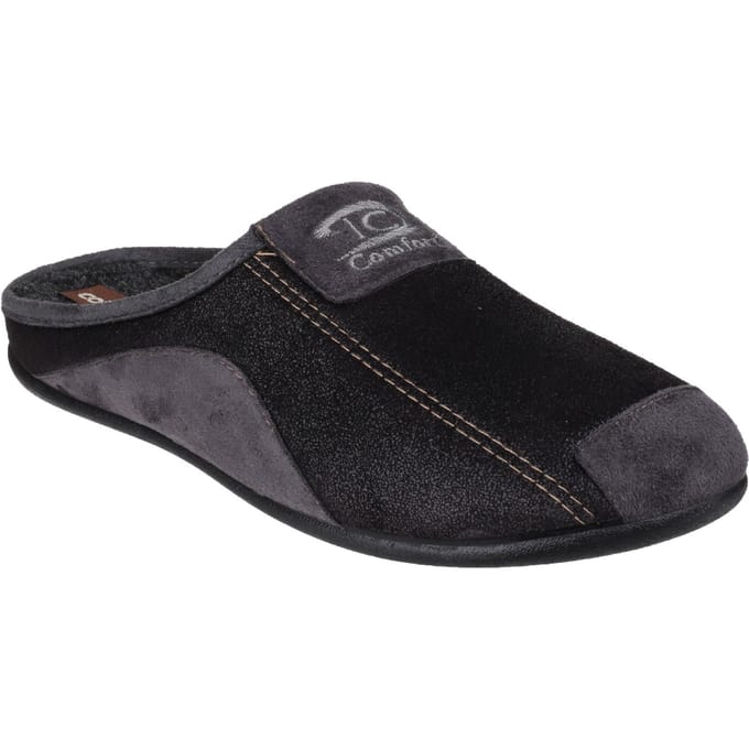 Cotswold Westwell Stoffen Heren Zwarte Pantoffels