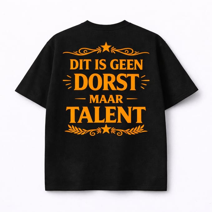 Shirt - Zwart - Geen Dorst, Maar Talent