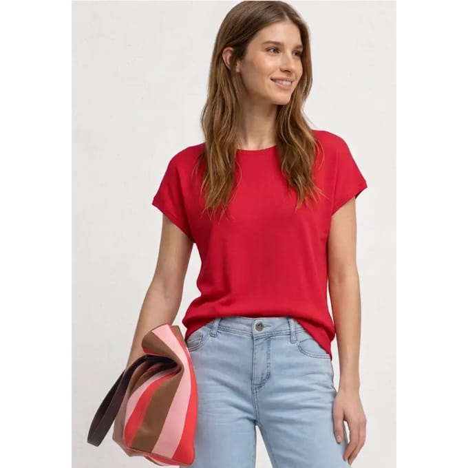 Shirt met ronde hals en losse schouders