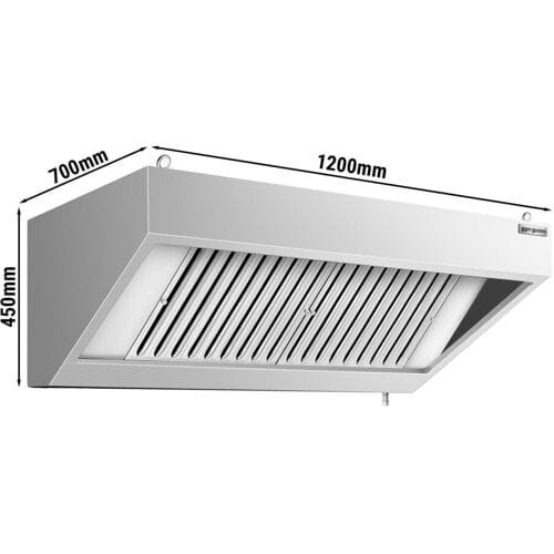 GGM Gastro Wandhaube - 1200mm - mit Filter & Lampe