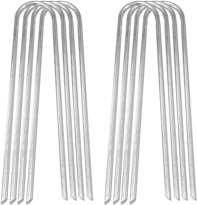 Trampoline Haringen - Grondankers Set - Buiten Stabiliseren - U-Vorm Stevig Ontwerp - 8 Stuks - Zilver