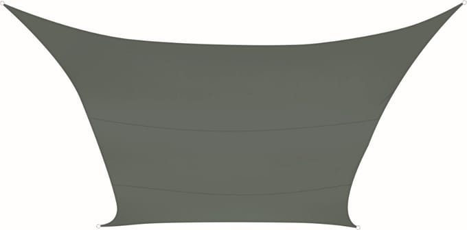 Perel Schaduwdoek, waterafstotend, 2 x 3 m, 160 g/m², polyester, rechthoek, groengrijs