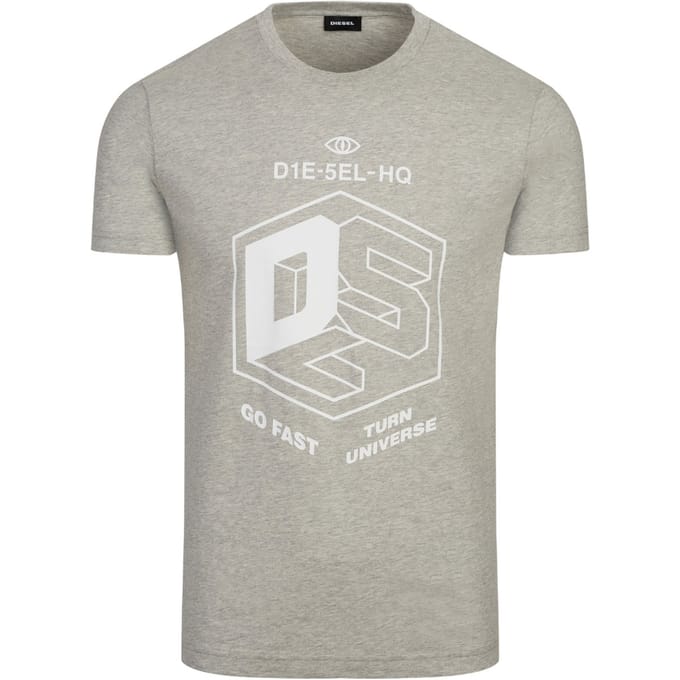 Diesel T-Diego-A3 'DSL' Box Logo Grijs T-Shirt