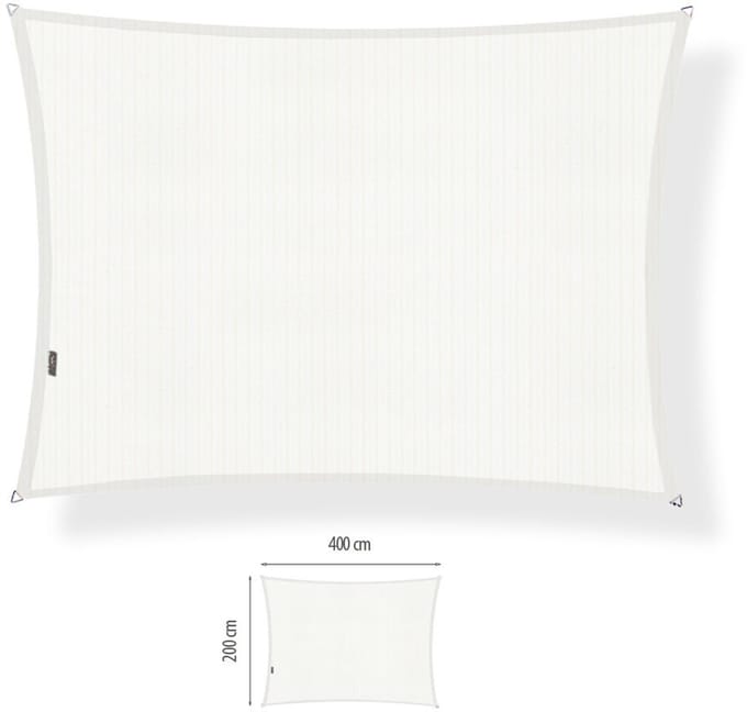 Shadow Comfort - schaduwdoek rechthoek - 200 x 400 cm - Artic White - 2x4