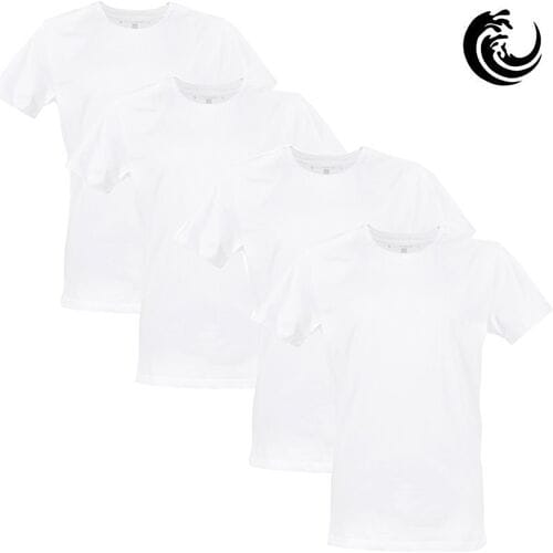 Vinnie-G Heren T-shirts Ronde Hals Wit 4-pack – Basic Ondershirts Heren – Katoen Stretch – Maat S