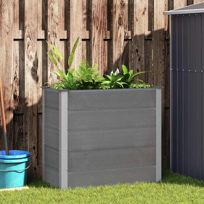 vidaXL - Plantenbak - verhoogd - 100x50x91 - cm - HKC - grijs
