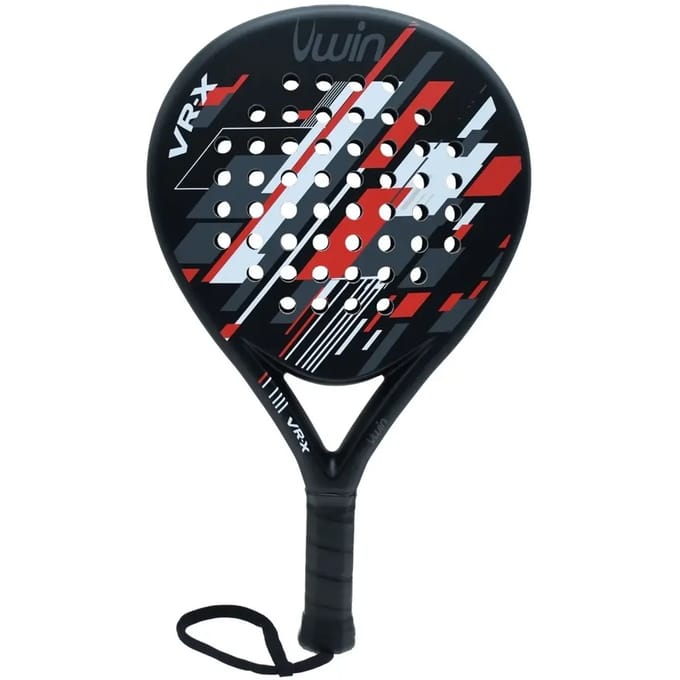 Uwin padel racket VR-X rood wit grijs beginners comfort.