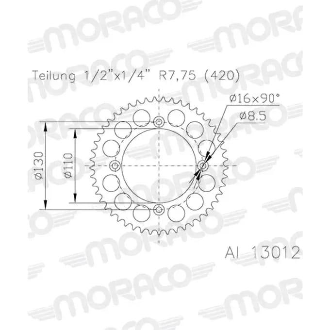 Motorfiets kroon Supersprox 51-13012-57