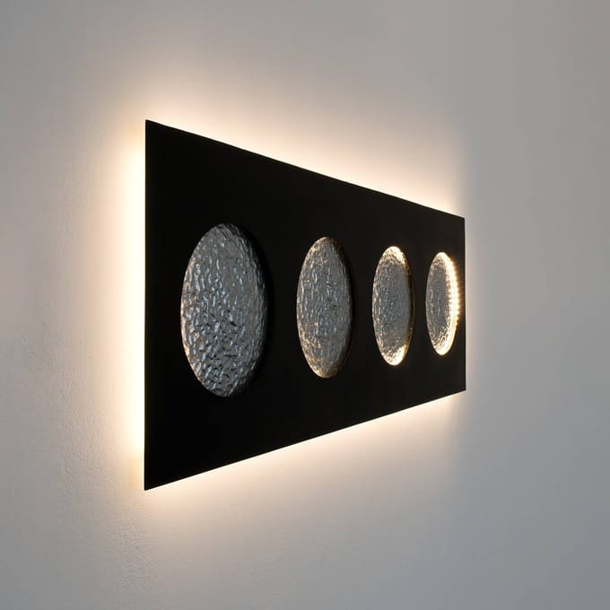 Holländer LED wandlamp Fasi Della Luna, zwart/zilver