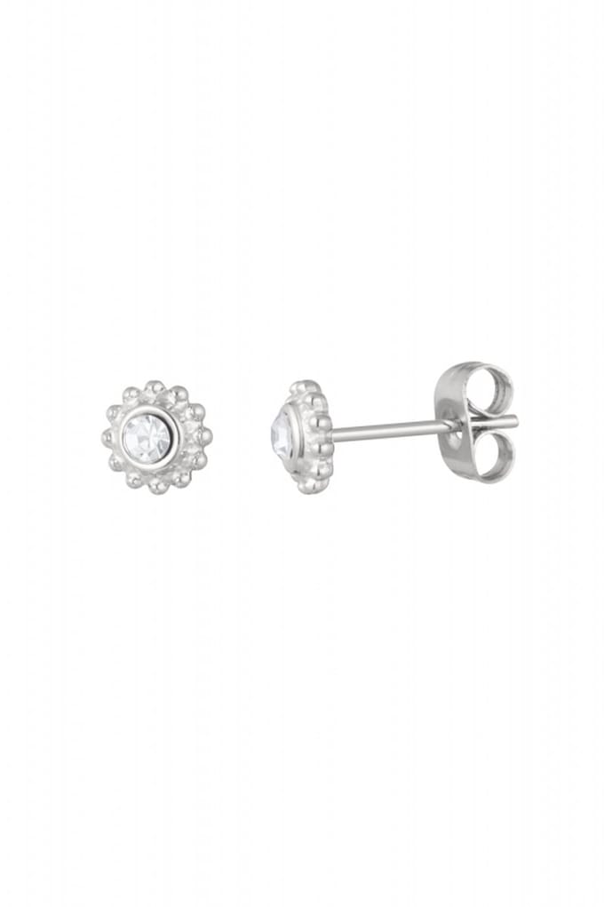 Oorbellen stud Ball Top steen 0.8x6x7 - zilver - LMPiercings