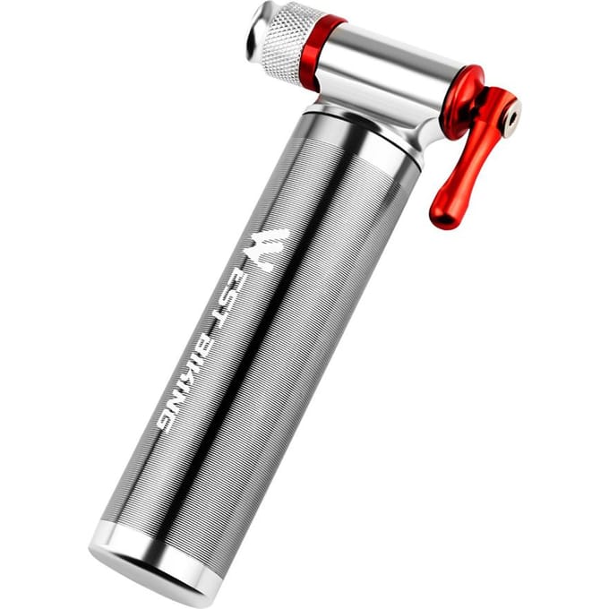 Fiets Mini Pomp CO2 Inflator Geïsoleerde Mouw Luchtfiets MTB Fiets Fietspomp Balpomp Fiets zilver