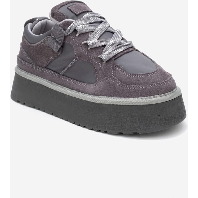 Riven Leren Platform Sneaker Dames