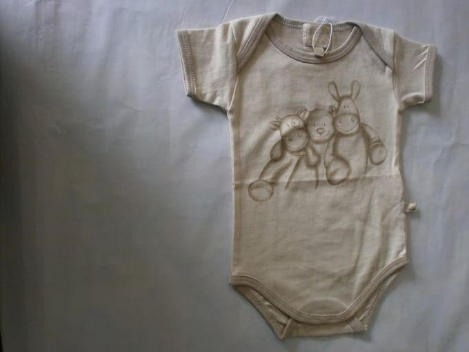 noukie's , 2 pack , bodyset , korte mouw , unie, beige , 3 figuren , 6 maand  68