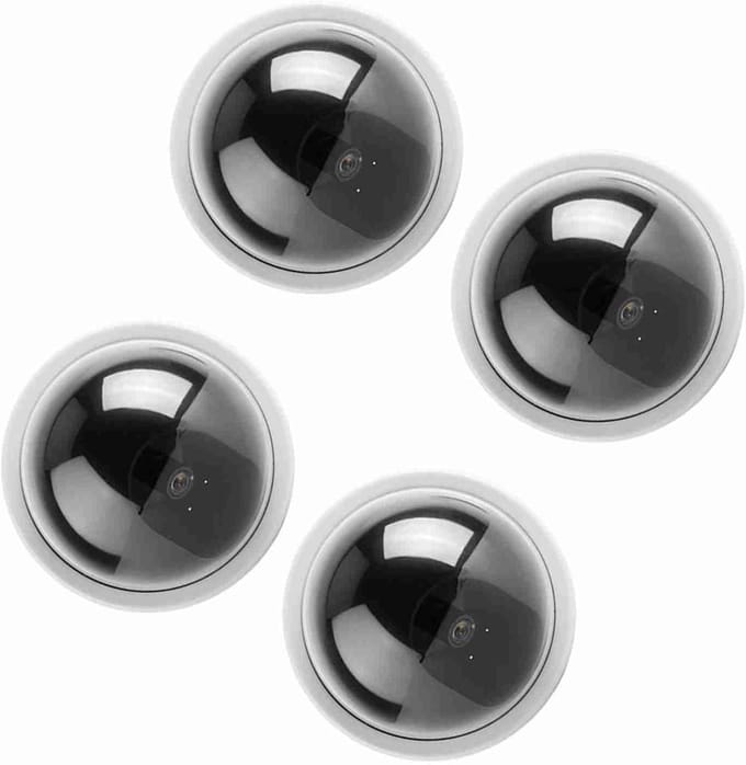 Dome Camera Set - Nep Camera - Beveiliging Vergroten - Knipperend LED - 4 Stuks - Wit