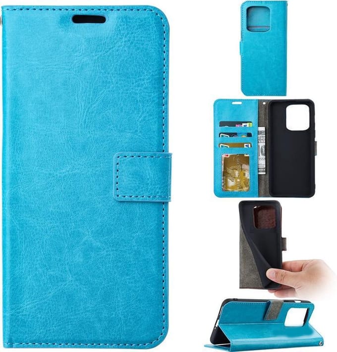 Portemonnee Book Case Hoesje Geschikt voor: Apple iPhone 16 Pro Max - Turquoise