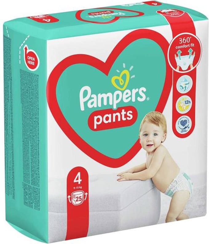 Pampers - Baby Dry Nappy Pants- Maat 4 - Mega Pack - 25 luierbroekjes