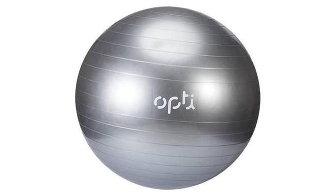Opti Silver Gym Ball - 55cm - fitnessbal grijs turnbal + pomp