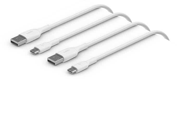 Belkin BOOST↑CHARGE - USB-A naar USB-C Kabel - 1 Meter - 60W - Wit - 2-Pack