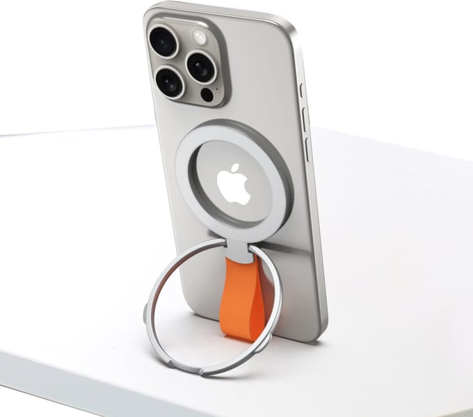 Rixus RXPH20SO Mobile Phone Holder With MagSafe Silver And Orange
