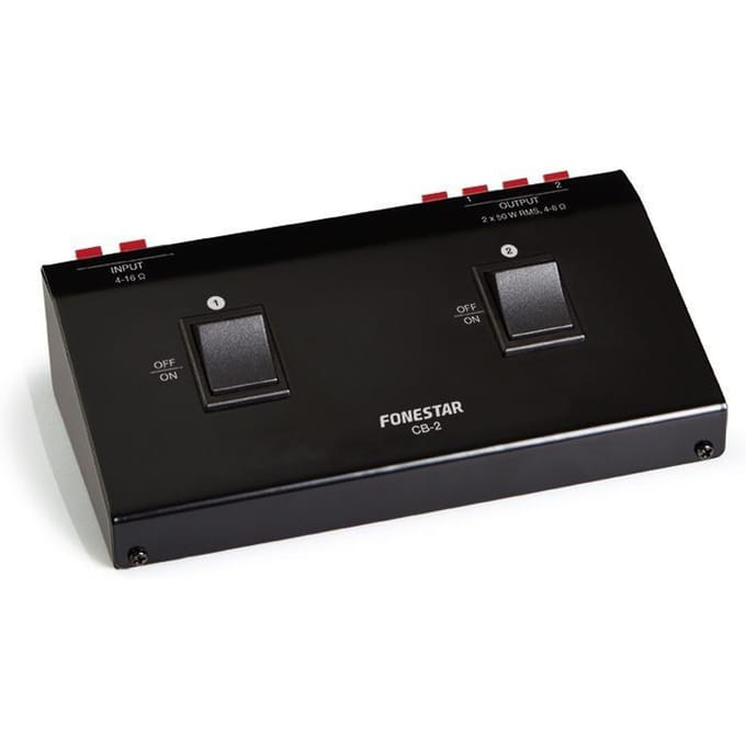 Fonestar CB-2 - Schakelaar / Splitter voor 2 paar stereoluidsprekers, Fonestar wit