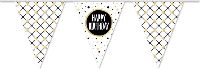 Haza Witbaard Flag line Happy Birthday Gold 10mtr.