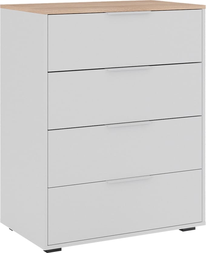 Vicco Betti Dressoir – 30 x 83.6 cm met 4x lade Wit/Sonoma