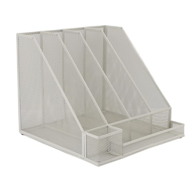 Desktop Bestandsorganizer IJzergaas Wit Meerlaags Verticaal Maporganizer voor Studie Kantoor white