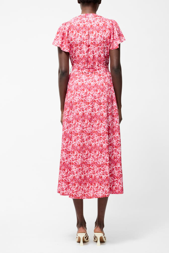 French Connection Cass Belted Midi Dress Red Multi Taglia: 8 | Abiti Midi Outlet | Donna | Rosso