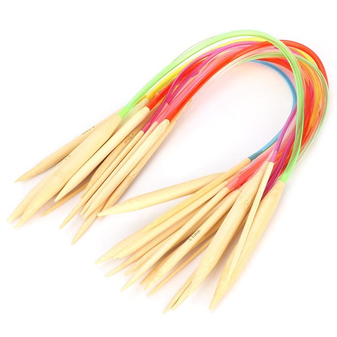 Multi Color Pipe Bleached Double Pointed Bamboo Annulus Breinaald voor Truien (60cm23.6in) beige