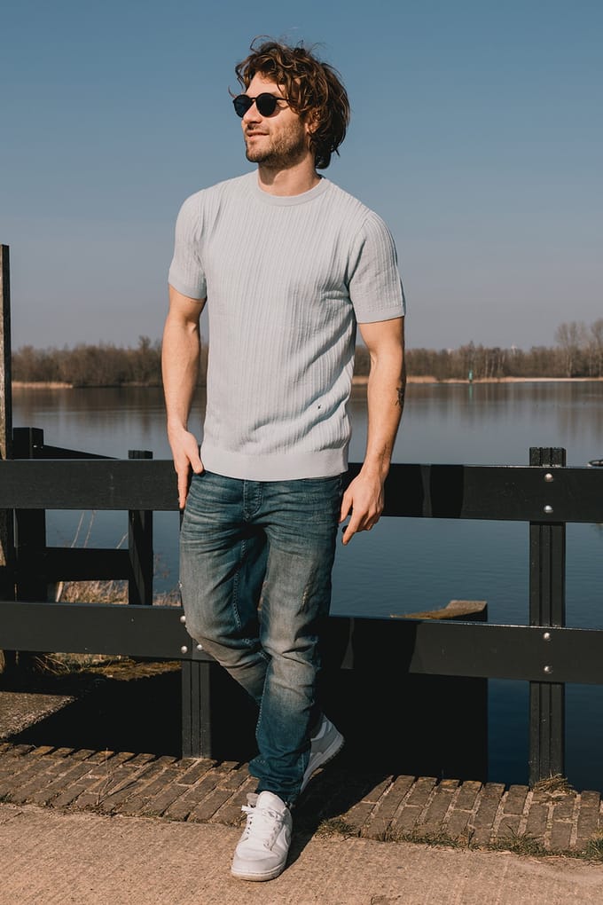 Kultivate Ts Vertical Skyway Maat: XL | Sweaters Outlet | Heren | Blauw