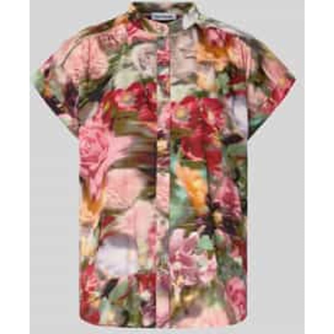 Overhemdblouse met opstaande kraag