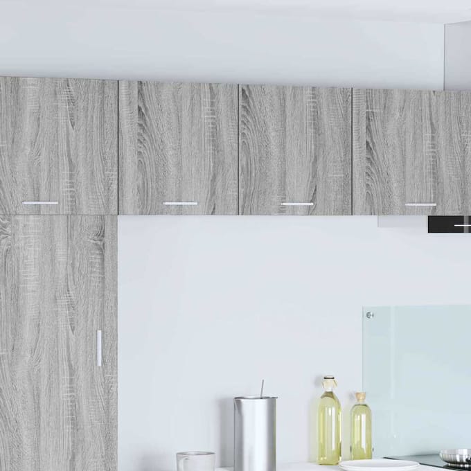 vidaXL - Hangkast - 2 - st - Grijs - Sonoma - en - Wit - Bewerkt - hout