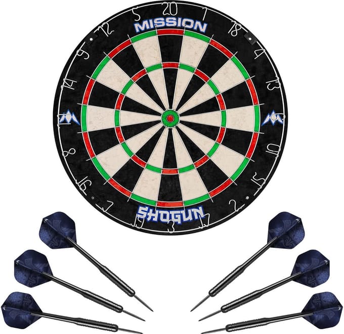 Dartbord Set met Ronde Draad en Stalen Tip Dartpijlen - Voor Serieuze en Casual Spelers