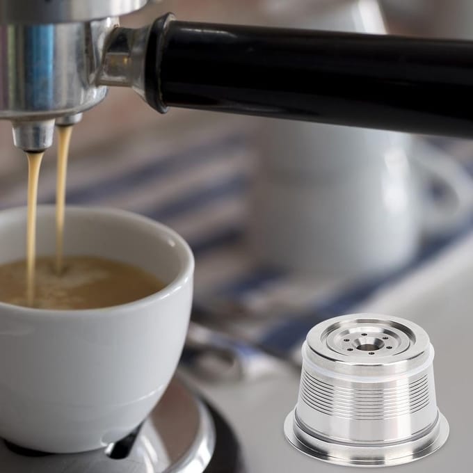 Roestvrij Staal Herbruikbare Koffiecapsule Cup Filter Geschikt voor Caffitaly Wacaco Tchibo white