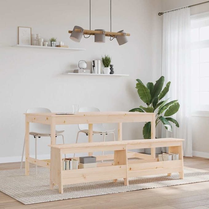 vidaXL - Halbank - 160x28x45 - cm - massief - grenenhout