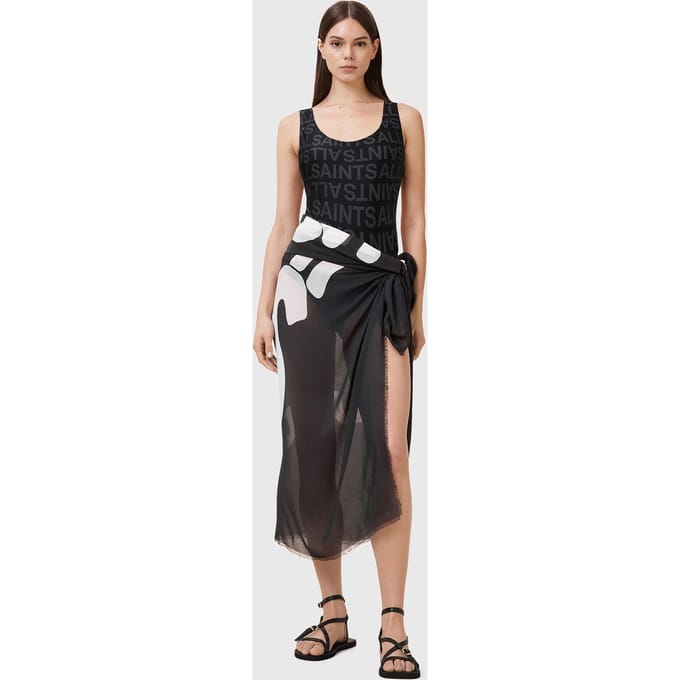 AllSaints Orlando Sarong Black/white Größe: OS | Schals Outlet | Damen | Schwarz