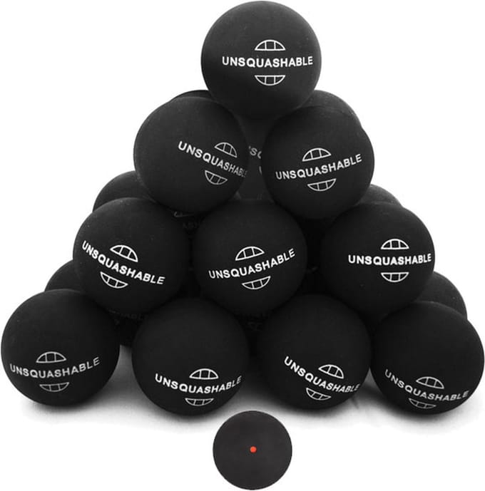 25 squashballen rode stip Unsquashable