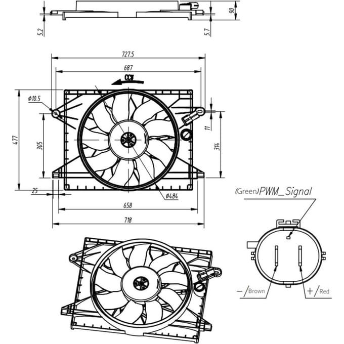 Koelventilatorwiel, motorkoeling NRF 470031