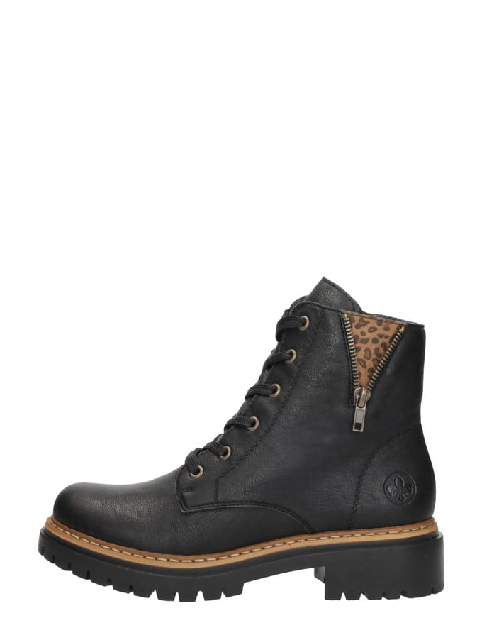 Rieker dames biker boots enkellaars 72617-00 zwart