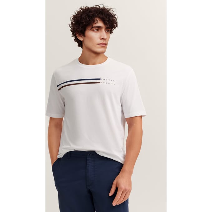 Bugatti Herren T-shirt met moderne pasvorm en print